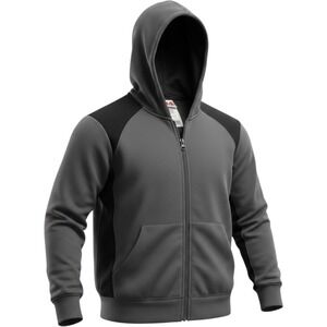 A4 Youth Performance Full Zip Hoodie Grey Black Athletic Sweatshirt NB4251 S